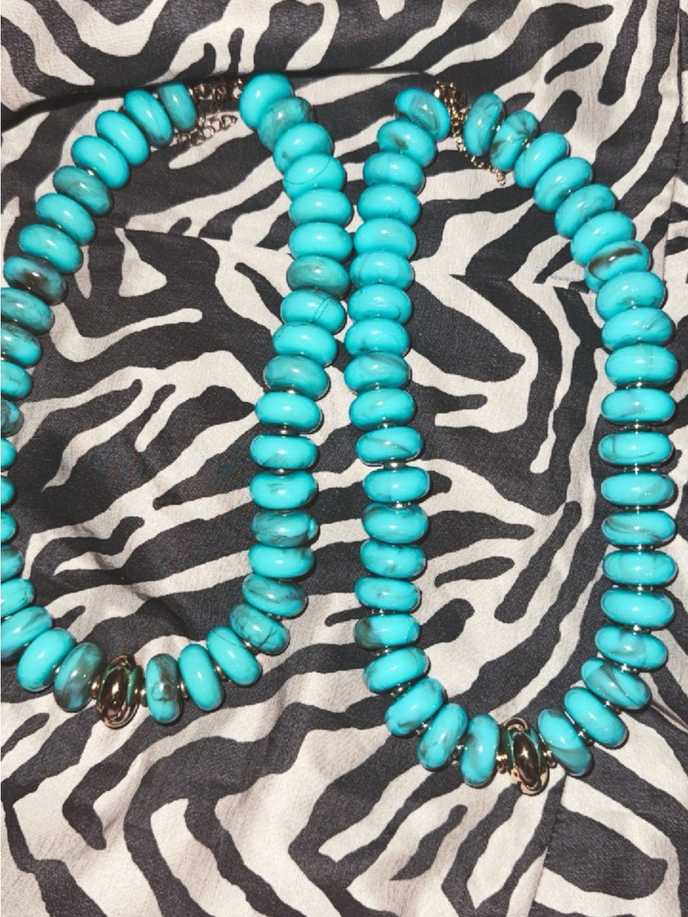 Turquoise Beaded Statement Necklace - Bright Turquoise Fashion Jewelry
